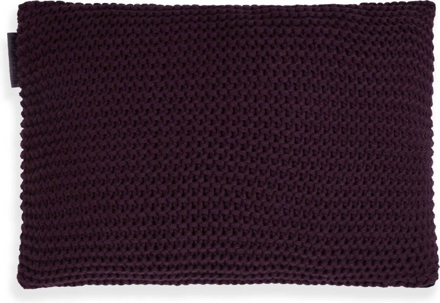 Knit Factory Vinz Sierkussen Rechthoekig kussen woonkamer Bank kussen Decoratie kussen Aubergine 60x40 cm Kussenhoes inclusief kussenvulling