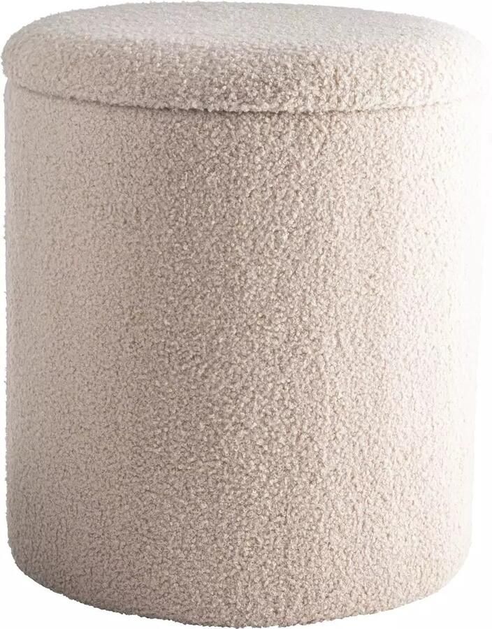 Gusta Opvouwbare poef TEDDY Taupe Ø 33 5 cm x 37 5 cm H