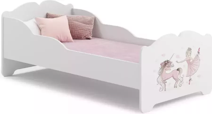 Kiddosworld Kinderbed Anna 160x80 met kinderafbeeldingen en een matras en lattenbodem inbegrepen