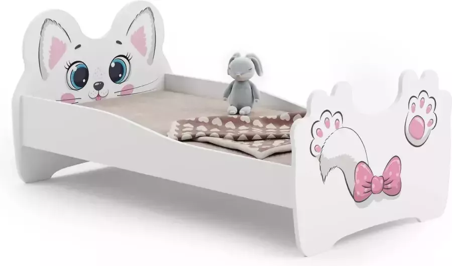 Kobi Kinderbed Roze kat 160x80 met lade matras en lattenbodem inbegrepen