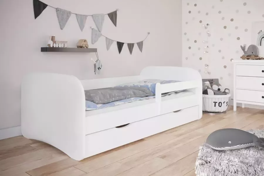 Kocot Kids Bed babydreams wit zonder patroon met matras en lade 140 70- Wit