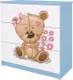 Kocot Kids Ladekast babydreams blauw teddybeer bloemen Halfhoge kast Blauw - Thumbnail 1