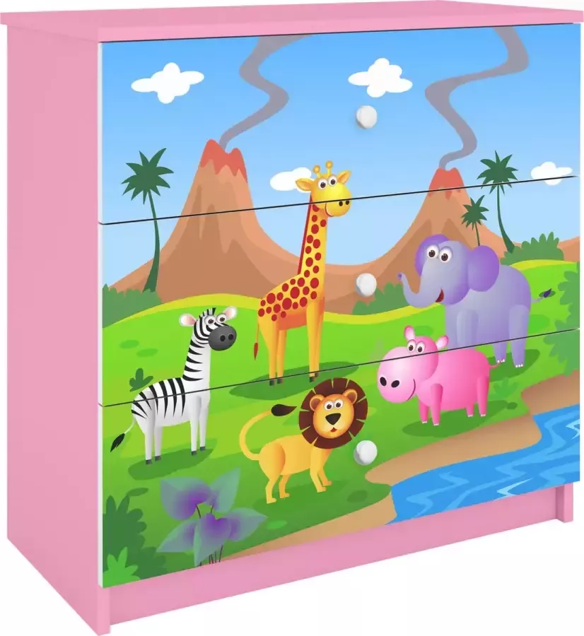 Kiddosworld Babydreams ladekast roze safari