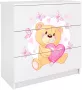 Kocot Kids Ladekast babydreams wit teddybeer vlinders Halfhoge kast Wit - Thumbnail 1