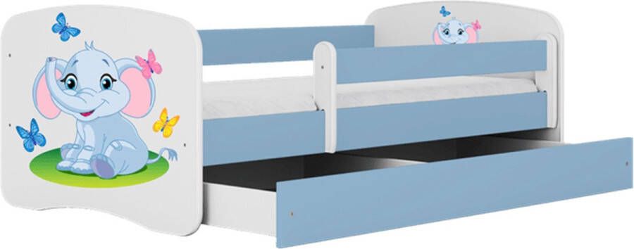 Kocot Kids Bed babydreams blauw babyolifant met lade met matras 180 80 Kinderbed Blauw