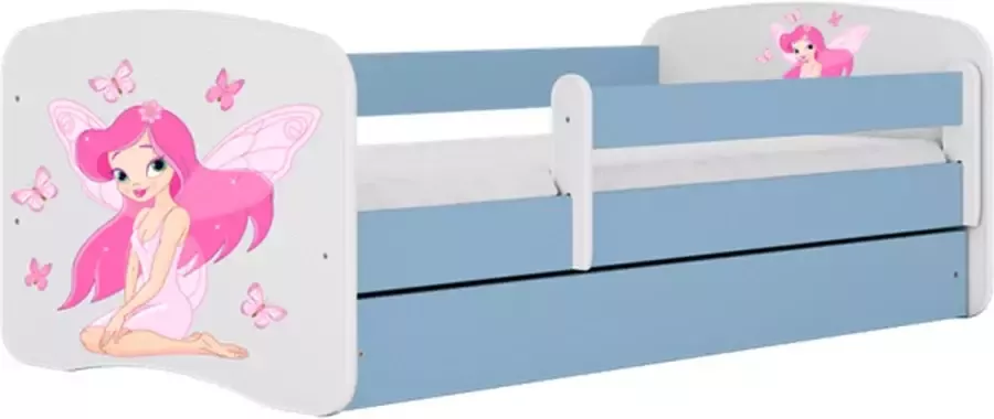 Kocot Kids Bed babydreams blauw fee met vlinders met lade met matras 140 70 Kinderbed Blauw