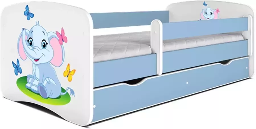 Kocot Kids Bed babydreams blauw babyolifant met lade zonder matras 180 80 Kinderbed Blauw - Foto 2