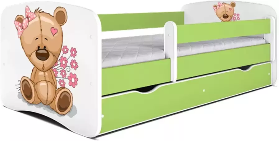 Kocot Kids Bed babydreams groen dierentuin zonder lade met matras 160 80 Kinderbed Groen