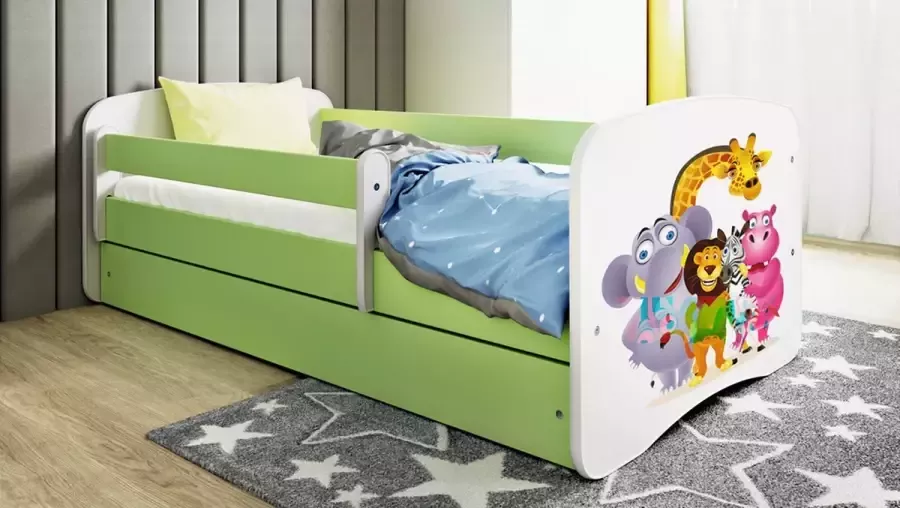 Kocot Kids Bed babydreams groen safari met lade met matras 180 80 Kinderbed Groen