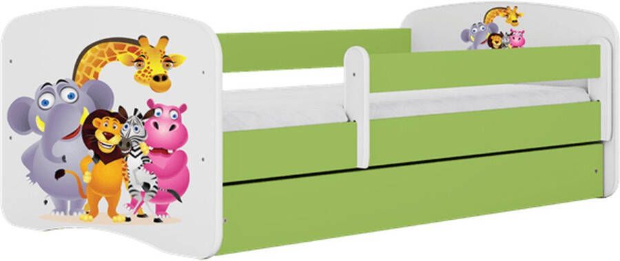 Kocot Kids Bed babydreams groen dierentuin zonder lade met matras 140 70 Kinderbed Groen