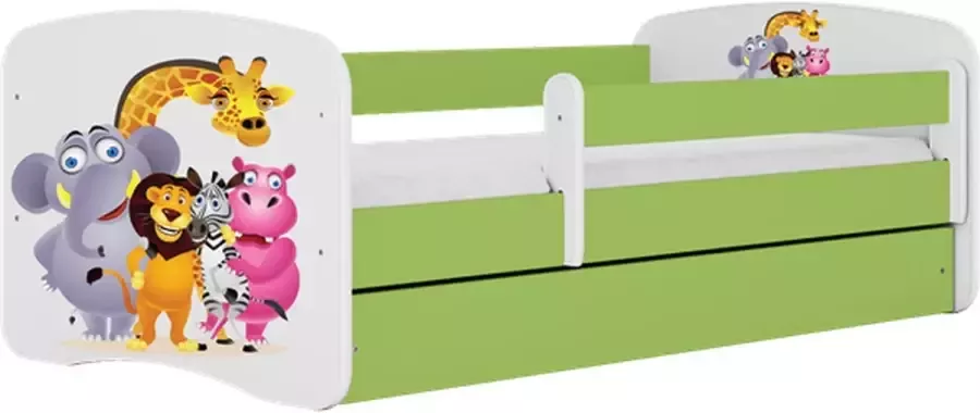 Kocot Kids Bed babydreams groen dierentuin zonder lade zonder matras 140 70 Kinderbed Groen