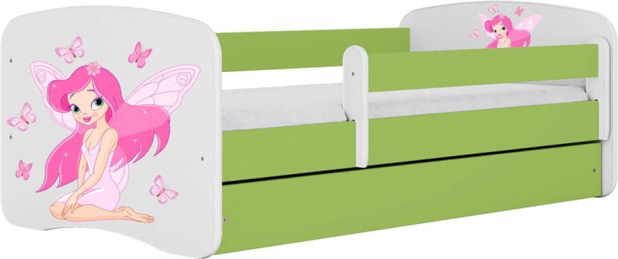 Kocot Kids Bed babydreams groen fee met vlinders met lade zonder matras 160 80 Kinderbed Groen