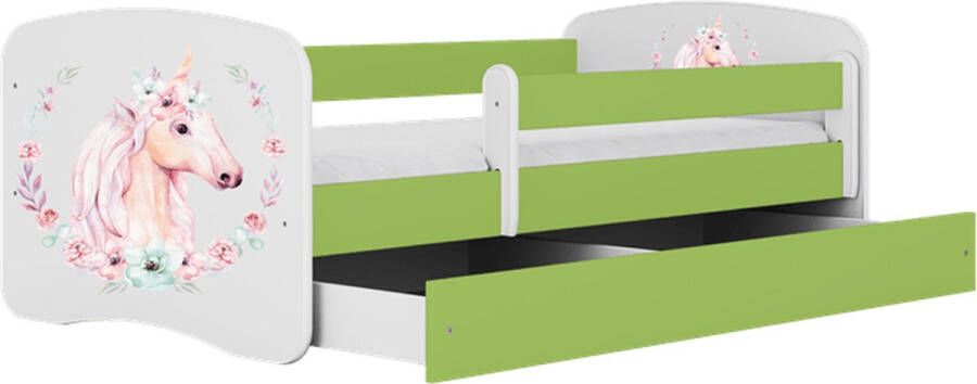 Kocot Kids Bed babydreams groen paard met lade met matras 140 70 Kinderbed Groen