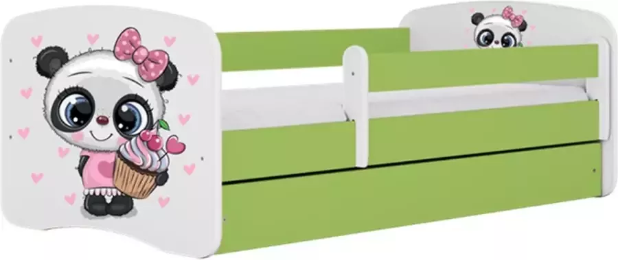 Kocot Kids Bed babydreams groen panda met lade met matras 160 80 Kinderbed Groen