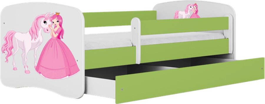 Kocot Kids Bed babydreams groen prinses paard met lade met matras 180 80 Kinderbed Groen