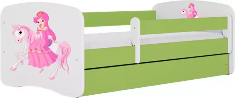 Kocot Kids Bed babydreams groen prinses te paard zonder lade met matras 180 80 Kinderbed Groen