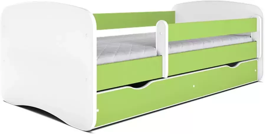 Kocot Kids Bed babydreams groen zonder patroon met lade matras 140 70