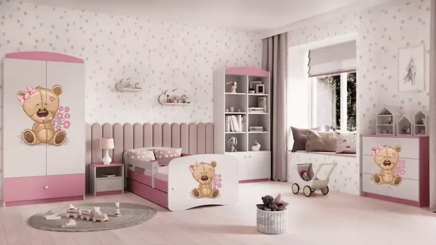 Kocot Kids Bed babydreams roze eenhoorn met lade zonder matras 140 70 Kinderbed Roze