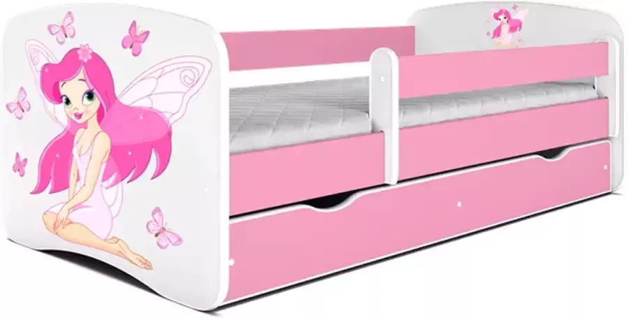 Kocot Kids Bed babydreams roze baby dino met lade met matras 160 80 Kinderbed Roze - Foto 2
