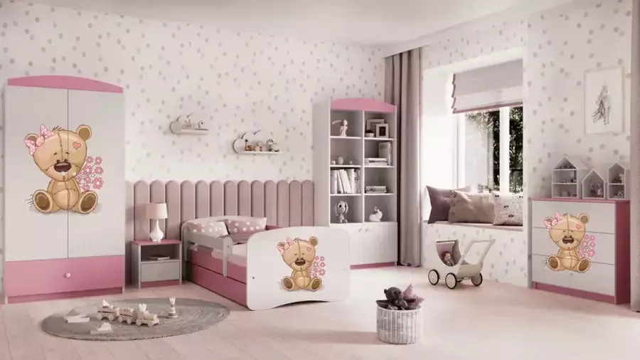 Kocot Kids Bed babydreams roze baby dino met lade zonder matras 140 70 Kinderbed Roze - Foto 2