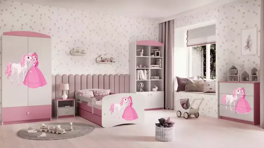 Kocot Kids Bed babydreams roze baby dino zonder lade zonder matras 140 70 Kinderbed Roze - Foto 2