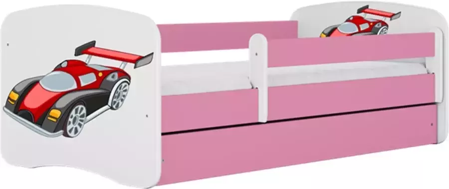 Kocot Kids Bed babydreams roze raceauto met lade met matras 140 70 Kinderbed Roze