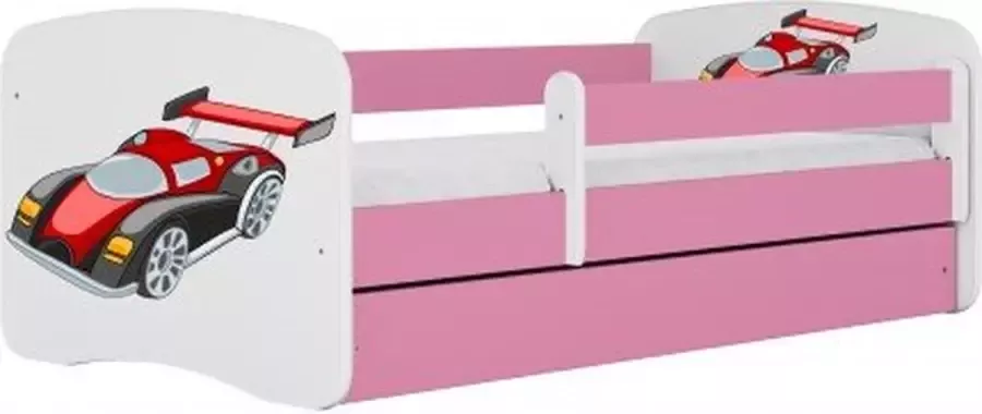 Kocot Kids Bed babydreams roze raceauto met lade zonder matras 160 80