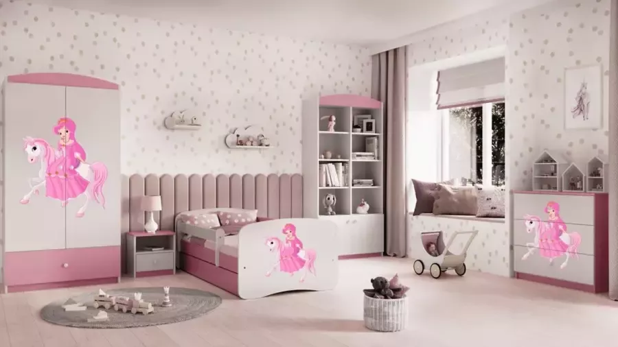 Kocot Kids Bed babydreams roze raceauto zonder lade matras 140 70