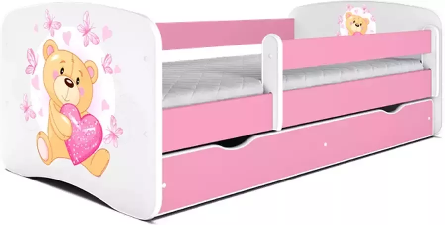 Kocot Kids Bed babydreams roze vrachtwagen met lade met matras 140 70 Kinderbed Roze