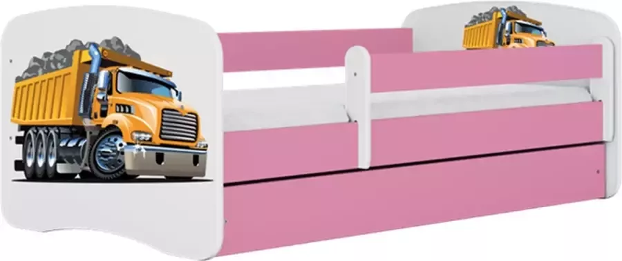 Kocot Kids Bed babydreams roze vrachtwagen met lade met matras 140 70 Kinderbed Roze