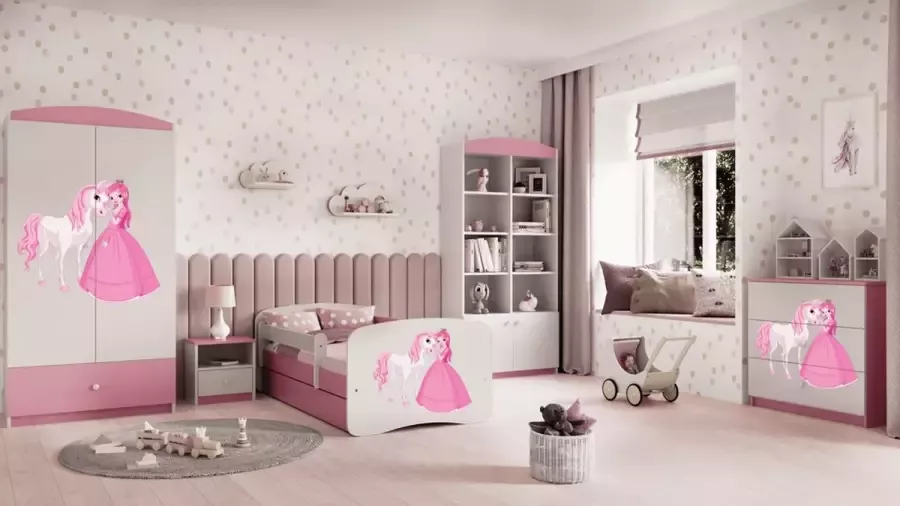 Kocot Kids Bed babydreams roze zonder patroon met lade matras 140 70