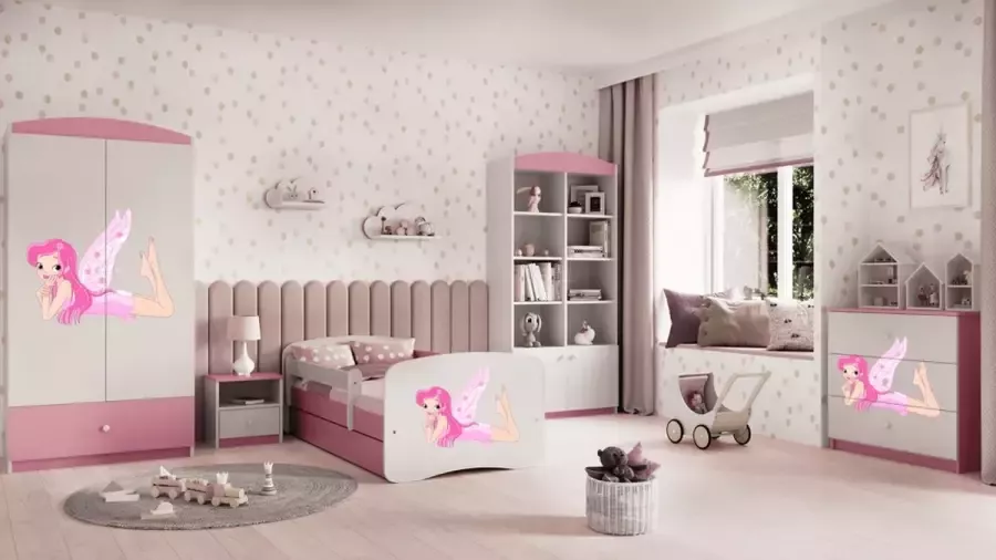 Kocot Kids Bed babydreams roze zonder patroon met lade met matras 180 80 Kinderbed Roze
