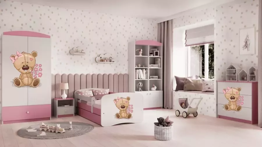 Kocot Kids Bed babydreams roze zonder patroon met lade zonder matras 140 70