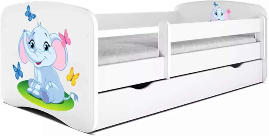 Kocot Kids Bed babydreams wit babyolifant met lade zonder matras 160 80 Kinderbed Wit - Foto 2