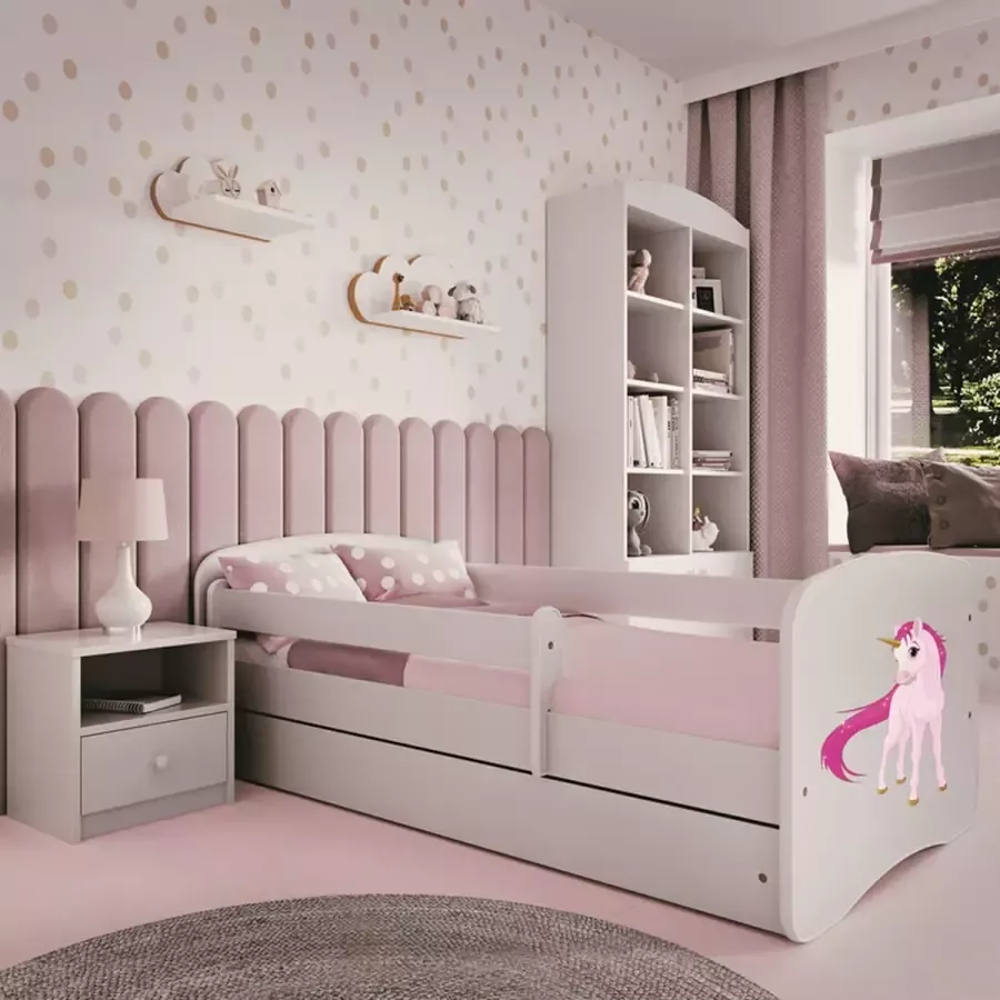 Kocot Kids Bed babydreams wit eenhoorn zonder lade met matras 180 80 Kinderbed Wit