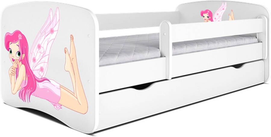 Kocot Kids Bed babydreams wit fee met vleugels met lade zonder matras 160 80 Kinderbed Wit