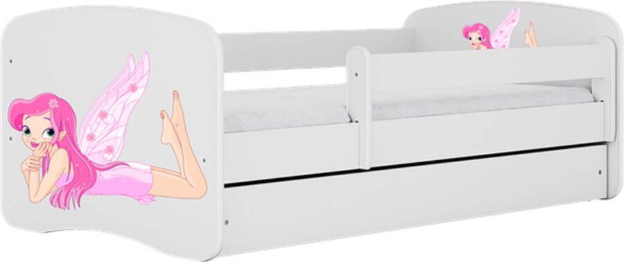 Kocot Kids Bed babydreams wit fee met vleugels zonder lade zonder matras 140 70 Kinderbed Wit