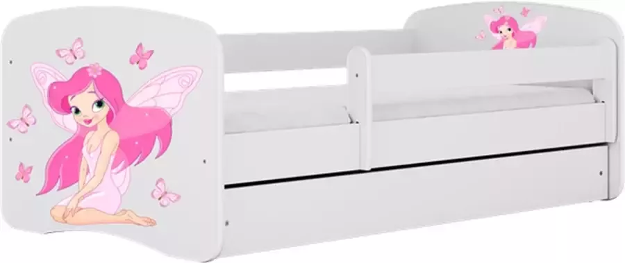 Kocot Kids Bed babydreams wit fee met vlinders met lade met matras 140 70 Kinderbed Wit - Foto 2