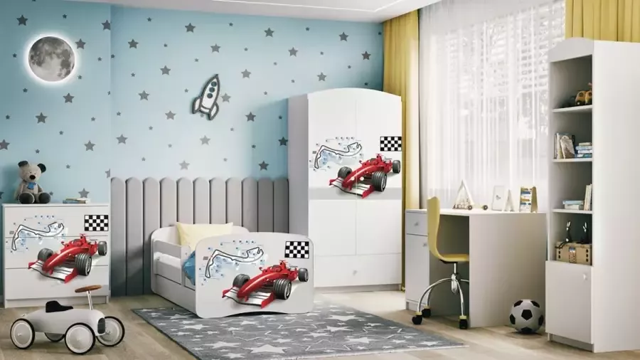 Kocot Kids Bed babydreams wit Formule 1 zonder lade met matras 180 80 Kinderbed Wit