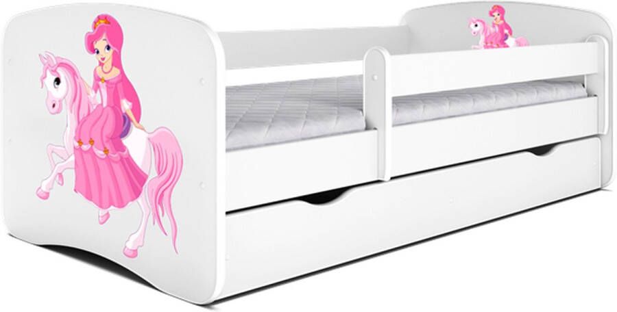 Kocot Kids Bed babydreams wit prinses op paard met lade zonder matras 180 80 Kinderbed Wit