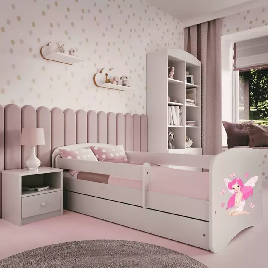 Kocot Kids Bed babydreams wit prinses paard met lade zonder matras 140 70