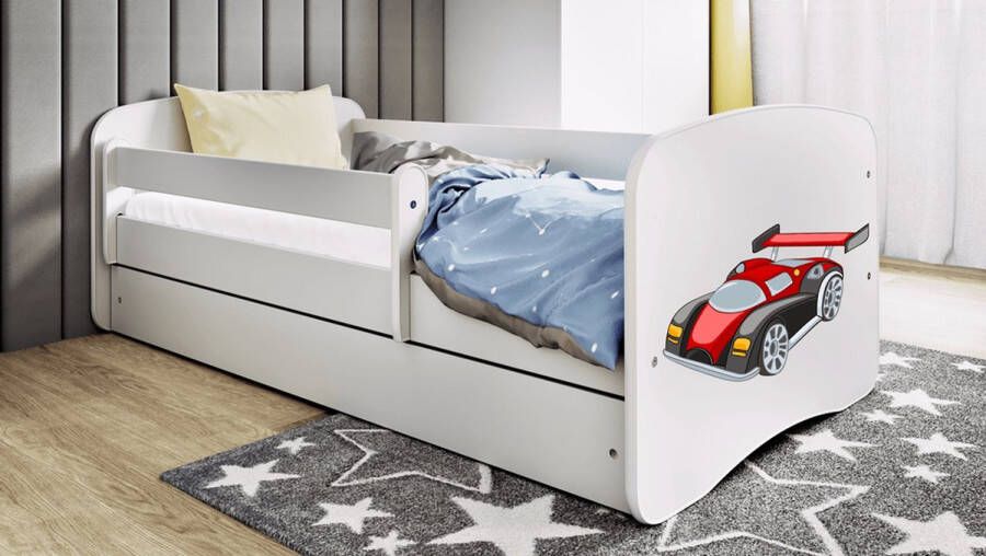 Kocot Kids Bed babydreams wit raceauto met lade met matras 160 80 Kinderbed Wit