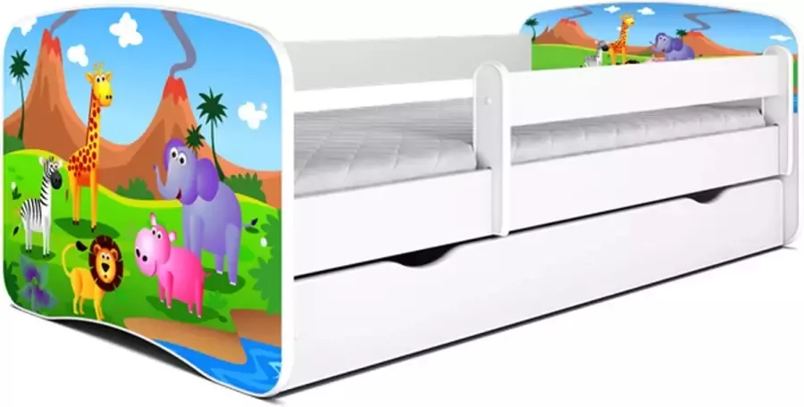 Kocot Kids Bed babydreams wit safari met lade matras 160 80