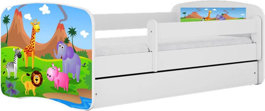 Kocot Kids Bed babydreams wit safari met lade met matras 140 70 Kinderbed Wit