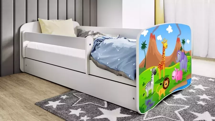 Kocot Kids Bed babydreams wit safari met lade met matras 160 80 Kinderbed Wit