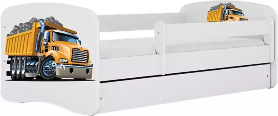 Kocot Kids Bed babydreams wit vrachtwagen met lade met matras 140 70 Kinderbed Wit