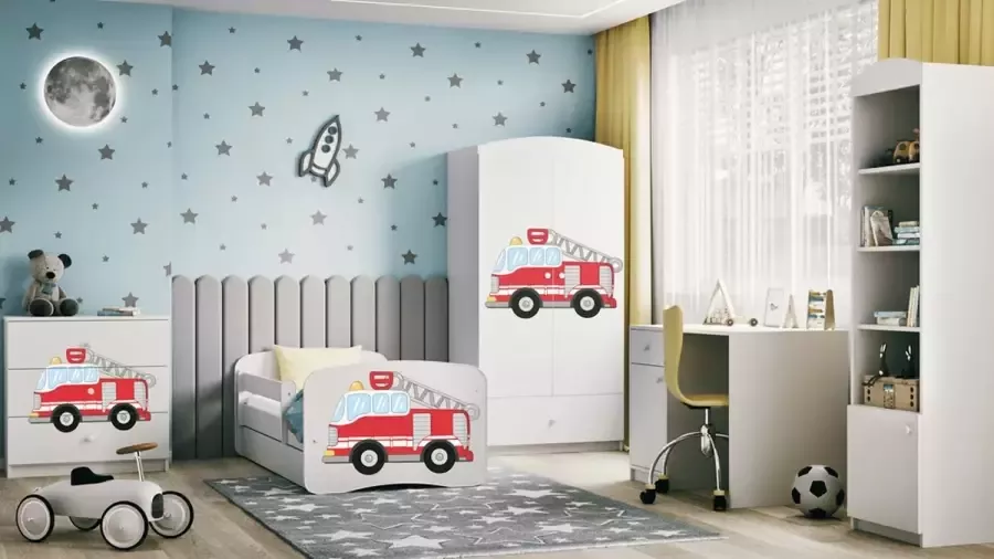 Kocot Kids Bed babydreams wit vrachtwagen zonder lade matras 140 70