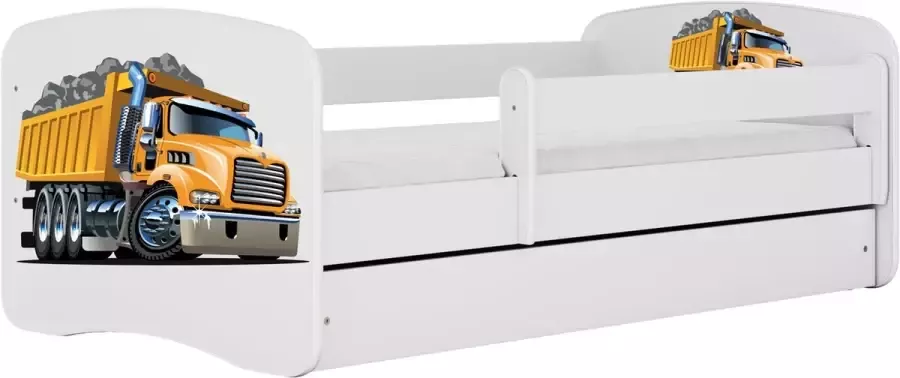 Kocot Kids Bed babydreams wit vrachtwagen zonder lade met matras 180 80