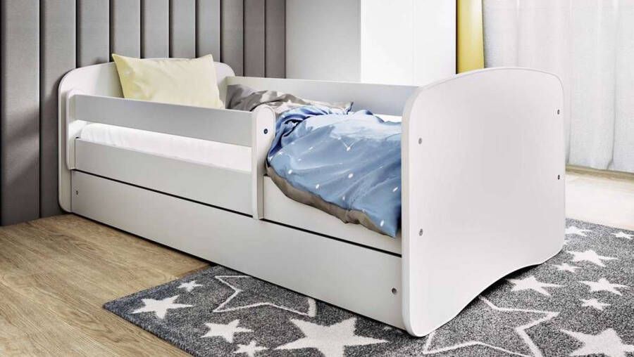 Kocot Kids Bed babydreams wit zonder patroon met lade met matras 140 70 Kinderbed Wit