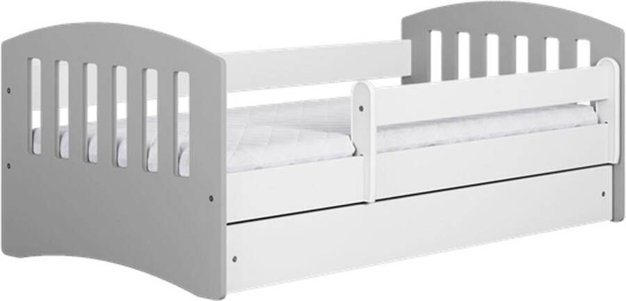 Kocot Kids Bed classic 1 grijs met lade met matras 180 80 Kinderbed Grijs